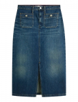Tommy Hilfiger - Dnm Nate Midi Straight Skirt Hw - P&otilde;lveni ja midiseelikud - 40