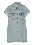 Vero Moda Girl - Vmjennie Ss Short Denim Dress Ga Girl - L&uuml;hikeste varrukatega vabaajakleidid - 140