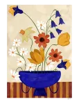The Poster Club - The Poster Club X Frankie Penwill - Colourful Bunch In Blue Vase - Botaanika - 50X 70CM