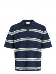 Jack & Jones - Jormaine Knit Stripe Polo Sn - L&uuml;hikeste varrukatega kootud polos&auml;rgid - M