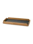 LIND DNA - Teak Tray Square Slim Airy Nupo Anthracite/Teak - Kandikud - 36.6X14.6X3.5CM