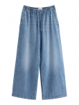 Lindex - Wide Denim Trousers With Elastic Waist - Laiad - 34