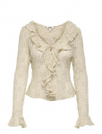 ONLY - Onlpearlina Ls Ruffle Lace Top Wvn - Pikkade varrukatega - XL
