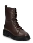 Tommy Hilfiger - Th Emboss Grain Leather Boot - Madala kontsaga poolsaapad - 37