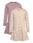 Minymo - Sweat Dress Ls (2-Pack) - Pikkade varrukatega vabaajakleidid - 152