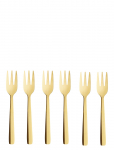 Aida - Raw - Bestik Kagegaffel Guld Farvet Bel&aelig;gning 6 Stk Gave&aelig;ske - Kahvlid - L17.3CM
