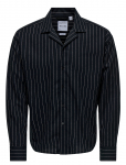 ONLY & SONS - Onsemilo Casual Linen Ls Shirt 0256 - Triibulised s&auml;rgid - XL
