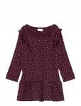 Petit Piao - Dress L/S Frill Modal Heart - Pikkade varrukatega vabaajakleidid - 98