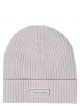 Calvin Klein - Patch Chunky Rib Cotton Beanie - Kootud m&uuml;tsid - ONE SIZE