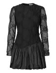 STINE GOYA - Smocked Cotton Mix, Balloon Long Sleeve Short Dress - L&uuml;hikesed kleidid - L