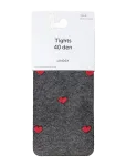 Lindex - Tights 40 Den Red Hearts - Sukkp&uuml;ksid - XS