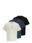Jack & Jones - Jcobreeze Back Print Tee Ss Crew 3Pk Mp - L&uuml;hikeste varrukatega - XL