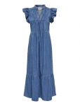 ONLY - Onlshania S/L Frill Midi Dnm Dress Akm - P&otilde;lveni ja midi - M