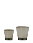 House Doctor - Planter, Hdlima, Beige, Green - Lillepotid - 13X13X17CM