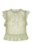 By Ti Mo - Lace Ruffle Top - Varrukateta - XS