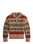 Polo Ralph Lauren - Fair Isle Wool-Blend Polo-Collar Sweater - Pikkade varrukatega kootud polos&auml;rgid - S