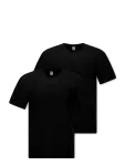 Schiesser - Short-Sleeve Jersey T-Shirt, 2-Pack, Round Neck, Black - American T-Shirt - L&uuml;hikeste varrukatega - L