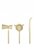 Bloomingville - Cocktail Bar Set, Guld, Rustfri St&aring;l - &Scaron;eikerid ja kokteilin&otilde;ud - ONE SIZE
