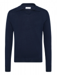 Davida Cashmere - Man Fine Knit Open Collar Sweater - V-kaelusega - S