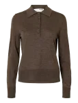 Selected - Slwthea Ls Knit Merino Collar Neck Noos - Džemprid - XL