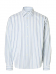 Selected - Slhrlxhenri Stripe Ls Shirt - Triibulised s&auml;rgid - XXL