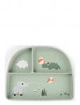 Done By Deer - Stick&Stay Compartment Plate Playground Green - Taldrikud - 20X 16X H 3CM