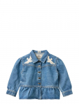 Copenhagen Colors - Denim Frill Jacket W. Crochet Doves - Teksa ja velvet - 152