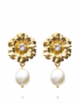Caroline Svedbom - Blossom Pearl Earrings Gold - Statment Earrings - ONE SIZE