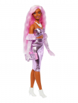 Barbie - Deluxe Style Doll #1 In Glossy Pink Core Dress With Velvet Gloves, Pink Hair - Nukud - ONE SIZE