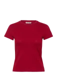 Weekday - Slim Short-Sleeved Cotton T-Shirt - L&uuml;hikeste varrukatega - XXS