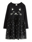 Lindex - Dress Mesh Skirt Cat Face - Pikkade varrukatega vabaajakleidid - 92
