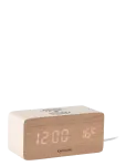 KARLSSON - Alarm Clock Block W. Phone Charger Led White Wash Veneer, White Led - &Auml;ratuskellad - H 7.1CM