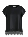 Vila - Viellette S/S Full Satin Lace Top - Noos - L&uuml;hikeste varrukatega - 44