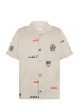 Knowledge Cotton Apparel - Relaxed Embroidery Short Sleeve Shi - L&uuml;hikeste varrukatega s&auml;rgid - L