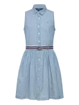 Ralph Lauren Kids - Belted Cotton Chambray Shirtdress - Varrukateta vabaajakleidid - 137-140