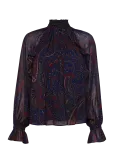 Lauren Ralph Lauren - Paisley Georgette Mockneck Blouse - Pikkade varrukatega - XS
