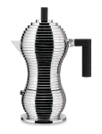 Alessi - Espresso Maker In Aluminum Handle/Knob In Pa, Black Induction Filter American Coffee 6 Cups - Mokakannud - 6 CUPS