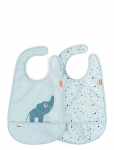 Done By Deer - Bib W/Velcro 2-Pack Elphee Blue - Varrukateta pudip&otilde;lled - 42X 26.5CM
