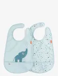 Done By Deer - Bib W/Velcro 2-Pack Elphee Blue - Varrukateta pudip&otilde;lled - 42X 26.5CM