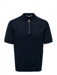ONLY & SONS - Onswyler Life Reg 14 Ss Zip Polo Knit - L&uuml;hikeste varrukatega kootud polos&auml;rgid - XXL