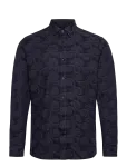 Clean Cut Copenhagen - Malvin Jaquard Shirt - Mustriga s&auml;rgid - S