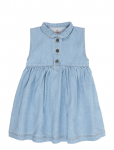 Copenhagen Colors - Organic Denim Dress W Collar - Varrukateta vabaajakleidid - 128