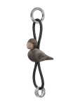 Kay Bojesen - Bird Silver Keychain With Black Leather Smoked Oak - V&otilde;tmehoidjad - ONE SIZE