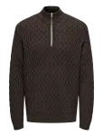 ONLY & SONS - Onsleonard Life Reg 7 Half Zip Knit Cs - Poolpika lukuga džemprid - XS