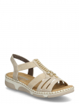 Rieker - Rieker Ladies' Sandals 66201-62 Beige - Madalad sandaalid - 42