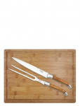 Laguiole By H&acirc;ws - Laguiole By H&acirc;ws Carving Knife And Fork Set W/ Cutting Board Olive - Nikerdusnoad - ONE SIZE