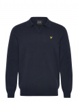 Lyle & Scott - Cotton Long Sleeve Polo Collar Jumper - Pikkade varrukatega kootud polos&auml;rgid - S