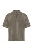 Oscar Jacobson - Reg Fit Cuban Ss Herringbone Stripe Shirt - L&uuml;hikeste varrukatega s&auml;rgid - S