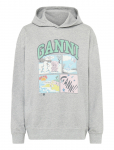 Ganni - Graphic-Print Hoodie - Kapuutsiga pusad - XS