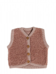 Smallstuff - Vest W. Buttons, Boucl&eacute; Merino Wool, Rose - Pulloverid - 80/86